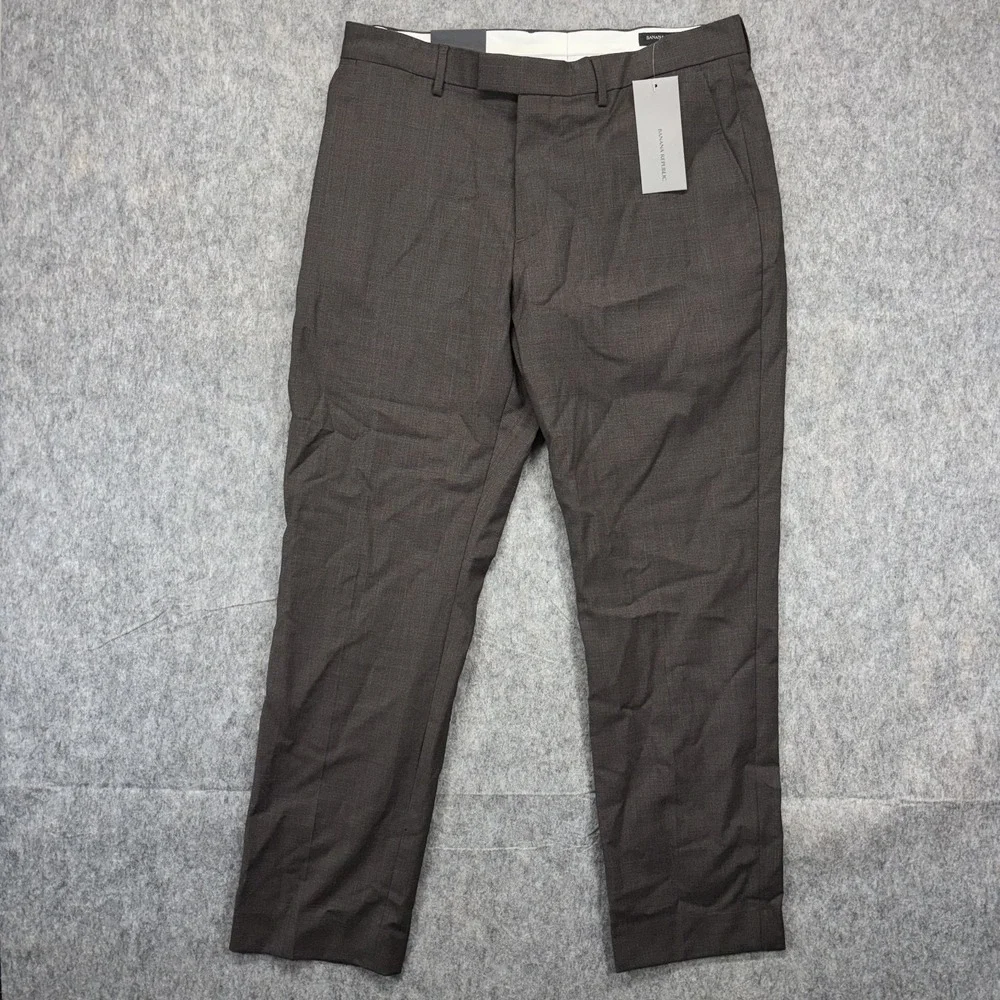 Banana Republic Pants Men's 32x30‎ Slim Fit Micro Houndstooth Brown New
